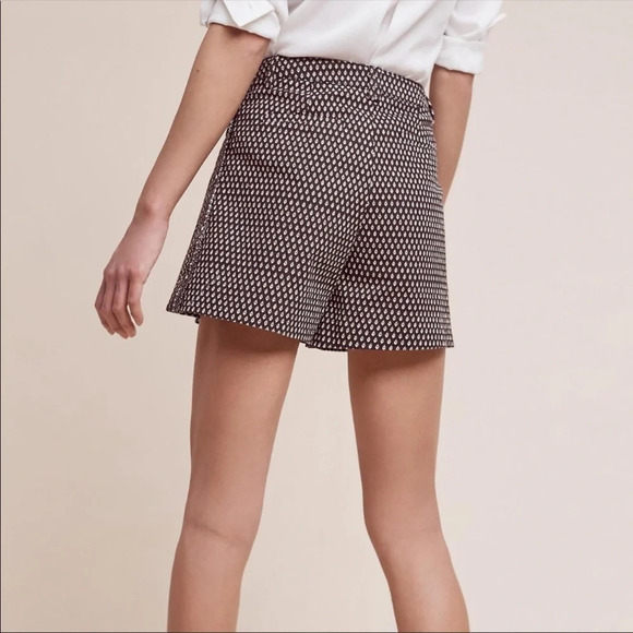 Anthropologie Cartonnier Brown High Rise Side Button Ikat Shorts Size 4 - Picture 8 of 11
